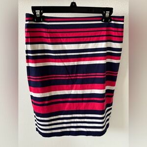 Antonio Melani Striped Navy and Pink Women's Pencil Skirt